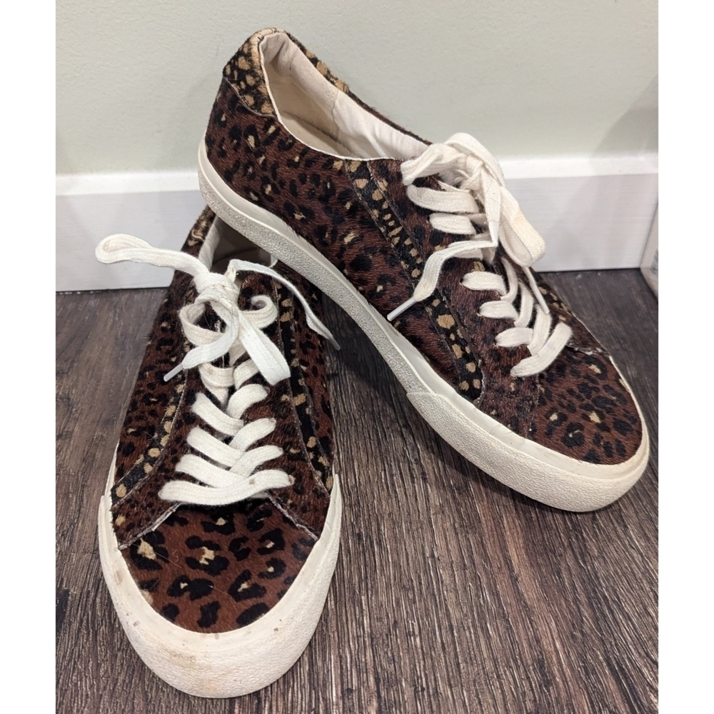 Madewell Sidewalk Low Top Sneakers Real Fur Dyed Calf Hair 7.5